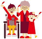 赤い羽根を持った人